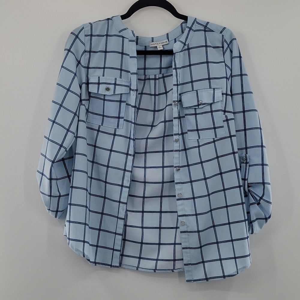 3 For $20 Notations Blue Blouse size S
